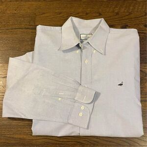 XL Properly Tied Mens Button Down Dress Shirt Blue Solid Long Sleeve